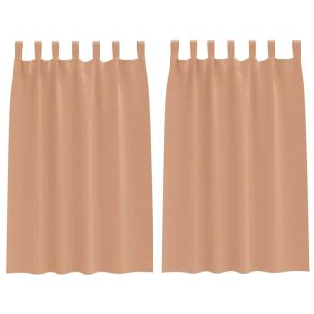 Verdunkelungsvorhänge 2 pcs Hellbraun 175 x 140 cm Polyester