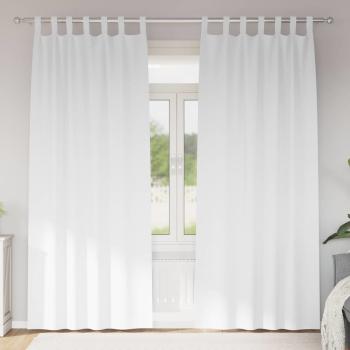 ARDEBO.de - Verdunkelungsvorhänge 2 pcs Reinweiß 245 x 140 cm Polyester
