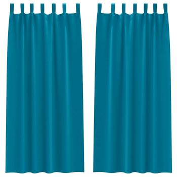 Verdunkelungsvorhänge 2 pcs Türkis 225 x 140 cm Polyester