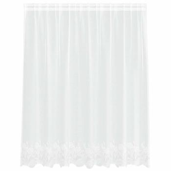 Spitzenvorhang mit Vorhängen Floral Weiß 200 x 160 cm Polyester