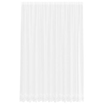 Spitzenvorhang mit Vorhängen Floral Weiß 300 x 260 cm Polyester