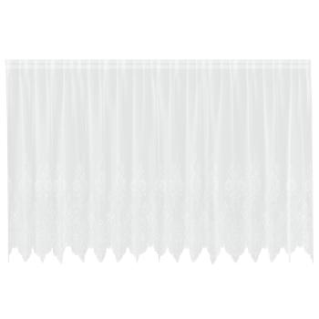 Spitzenvorhang mit Vorhängen Floral Weiß 400 x 140 cm Polyester