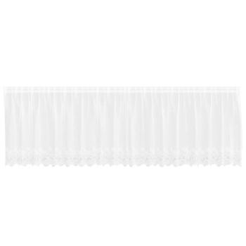 Spitzenvorhang mit Vorhängen Floral Weiß 500 x 80 cm Polyester