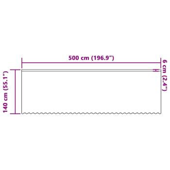 Spitzenvorhang mit Vorhängen Floral Weiß 500 x 140 cm Polyester