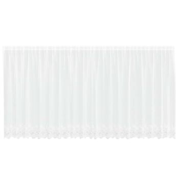 Spitzenvorhang mit Vorhängen Floral Weiß 500 x 180 cm Polyester