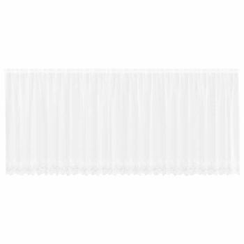 Spitzenvorhang mit Vorhängen Floral Weiß 600 x 180 cm Polyester