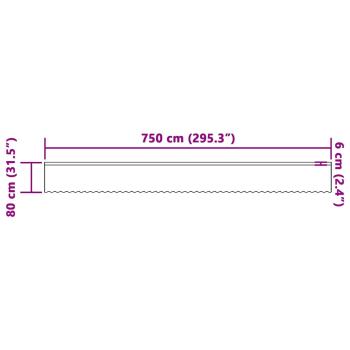 Spitzenvorhang mit Vorhängen Floral Weiß 750 x 80 cm Polyester