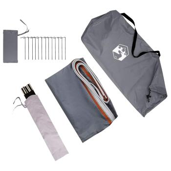 Zelt Grau und Orange und Schwarz 285 x 255 x 245 cm Polyester