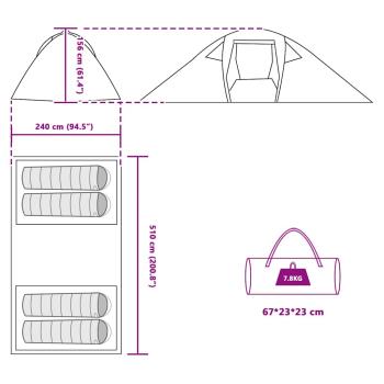 Zelt mit Dach Sonstiges Grau und Orange und Schwarz 510 x 240 x 156 cm