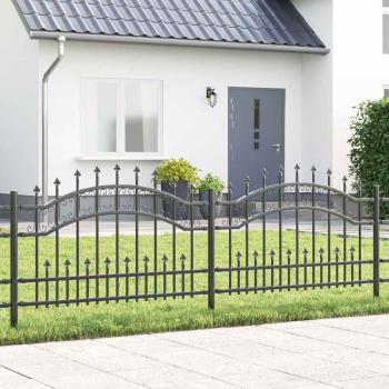 ARDEBO.de - Gartenzaun Grau 115 cm Pulverbeschichteter Stahl