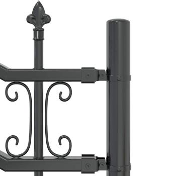 Gartenzaun Grau 115 cm Pulverbeschichteter Stahl