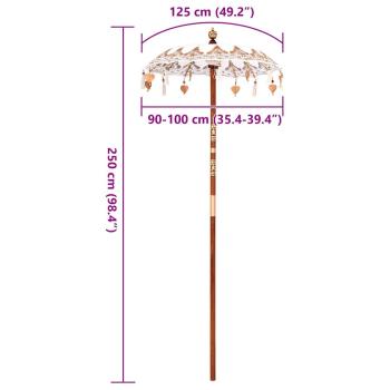 Balinesischer Sonnenschirm Sonstiges Creme x 260 cm