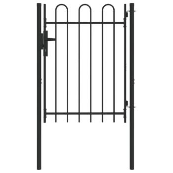 Zauntor Grau 100 x 120 cm Pulverbeschichteter Stahl