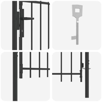Zauntor Grau 100 x 100 cm Pulverbeschichteter Stahl