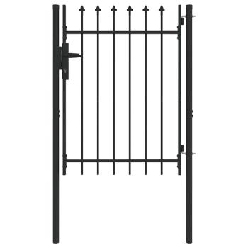 Zauntor Grau 100 x 120 cm Pulverbeschichteter Stahl