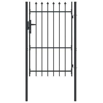 Zauntor Grau 100 x 150 cm Pulverbeschichteter Stahl