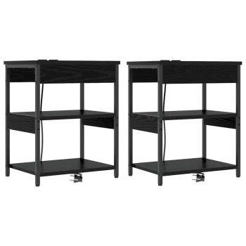 Nachttische 2 pcs Schwarze Eiche 41 x 31 x 51 cm Holzwerkstoff