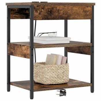 Nachttische 2 pcs Räuchereiche 41 x 31 x 51 cm Holzwerkstoff