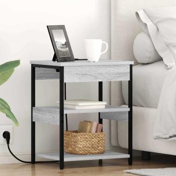 ARDEBO.de - Nachttische 2 pcs Grau Sonoma 41 x 31 x 51 cm Holzwerkstoff