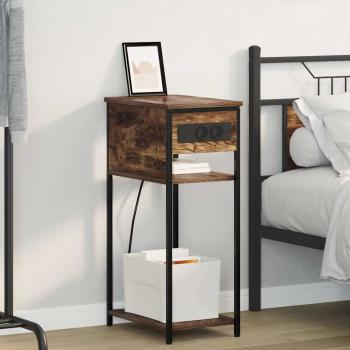 ARDEBO.de - Nachttisch Räuchereiche 28,1 x 40,9 x 75 cm Holzwerkstoff