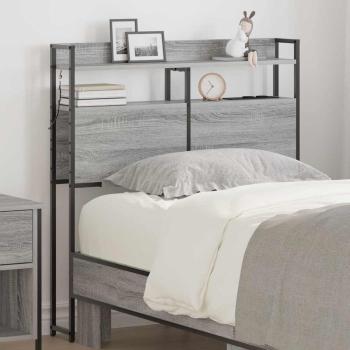 ARDEBO.de - Stauraum-Kopfteil Grau Sonoma 75 cm Holzwerkstoff