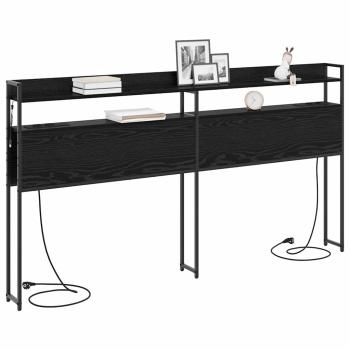Stauraum-Kopfteil Schwarze Eiche 180 cm Holzwerkstoff