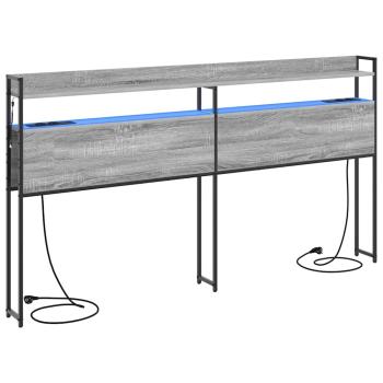 Stauraum-Kopfteil Grau Sonoma 180 cm Holzwerkstoff