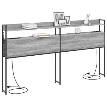 Stauraum-Kopfteil Grau Sonoma 180 cm Holzwerkstoff
