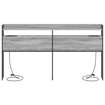 Stauraum-Kopfteil Grau Sonoma 180 cm Holzwerkstoff
