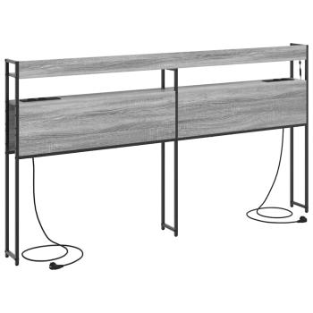 Stauraum-Kopfteil Grau Sonoma 180 cm Holzwerkstoff