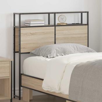 ARDEBO.de - Stauraum-Kopfteil Wandmontiert mit Kopfteil mit Speicher Sonoma Eiche 75 cm Holzwerkstoff