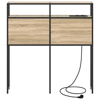 Stauraum-Kopfteil Wandmontiert mit Kopfteil mit Speicher Sonoma Eiche 75 cm Holzwerkstoff