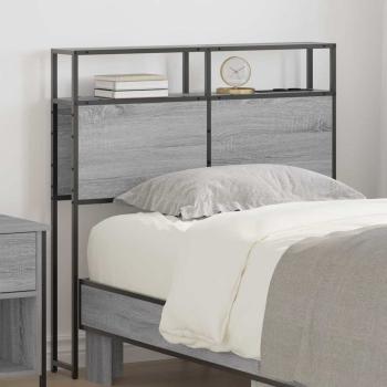 ARDEBO.de - Stauraum-Kopfteil Wandmontiert mit Kopfteil mit Speicher Grau Sonoma 75 cm Holzwerkstoff