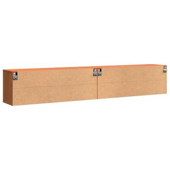 Wandschränke Wandmontiert mit Speicher mit Tür 2 pcs Wachsbraun 100 x 30 x 35 cm