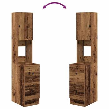 Küchenschrank mit Schubladen mit Regal mit Speicher mit Tür Altholz Holzwerkstoff