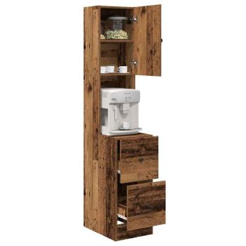 Küchenschrank mit Schubladen mit Regal mit Speicher mit Tür Altholz Holzwerkstoff