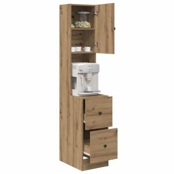 Küchenschrank mit Schubladen mit Regal mit Speicher mit Tür Eiche handwerklich Holzwerkstoff