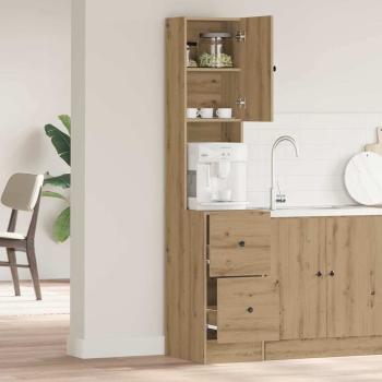 Küchenschrank mit Schubladen mit Regal mit Speicher mit Tür Eiche handwerklich Holzwerkstoff