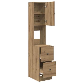 Küchenschrank mit Schubladen mit Regal mit Speicher mit Tür Eiche handwerklich Holzwerkstoff