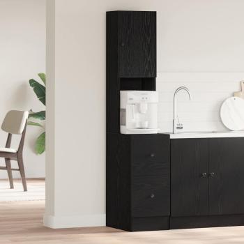 ARDEBO.de - Küchenschrank mit Schubladen mit Regal mit Speicher mit Tür Schwarze Eiche Holzwerkstoff