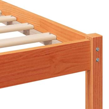 Bettgestell mit Kopfteil Wachsbraun 200 x 200 cm Massivkiefer