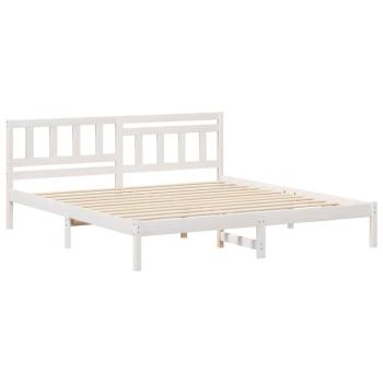 Bettgestell mit Kopfteil Weiß 180 x 200 cm Massivkiefer