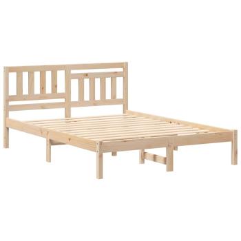 Bettgestell mit Kopfteil Braun 140 x 190 cm Massivkiefer