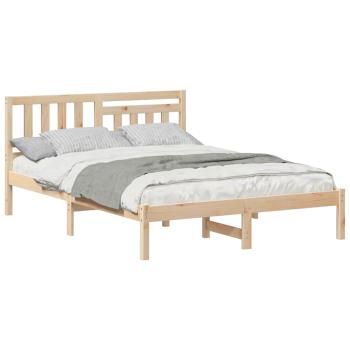 Bettgestell mit Kopfteil Braun 140 x 190 cm Massivkiefer
