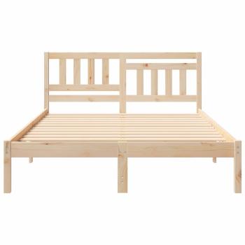 Bettgestell mit Kopfteil Braun 140 x 190 cm Massivkiefer
