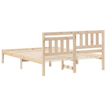Bettgestell mit Kopfteil Braun 140 x 190 cm Massivkiefer