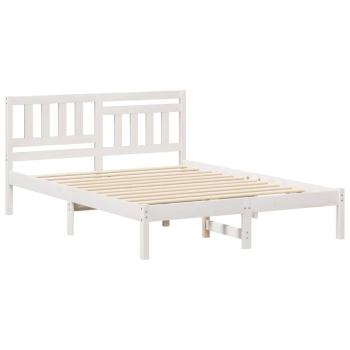 Bettgestell mit Kopfteil Weiß 140 x 190 cm Massivkiefer