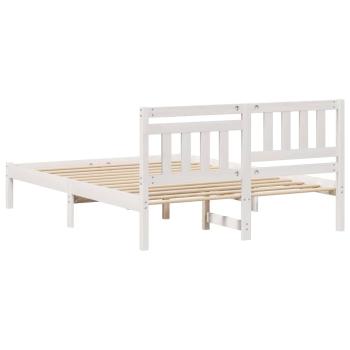Bettgestell mit Kopfteil Weiß 140 x 190 cm Massivkiefer