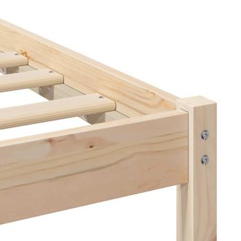 Bettgestell mit Kopfteil Braun 135 x 190 cm Massivkiefer