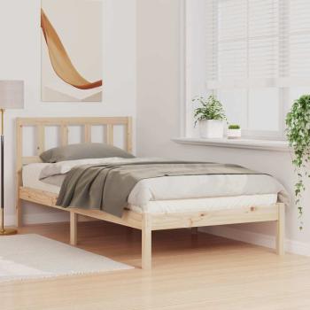 Bettgestell mit Kopfteil Braun 75 x 190 cm Massivkiefer